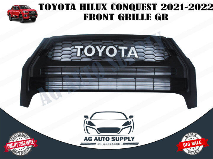 Front Grille Car Grill Guard All Black & Red For TOYOTA HILUX CONQUEST