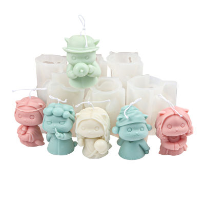 Ornaments Mould Decor DIY Candle Gypsum Kitchen Silicone Baking Incense Characters Face Doll