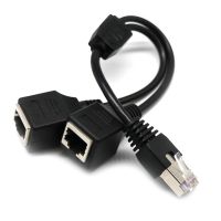 Male to 2 Female RJ45 Splitter Ethernet 2 in 1 Internet Adapter Cable Separator