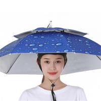 [hot]Outdoor Fishing Umbrella Portable Folding Double-layer Windproof UV-proof Head-mounted Sunshade Hat Camping Shade Umbrella Hat