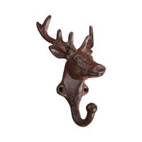 Wall Hook Rustic Exquisite Workmanship Vintage Style Keys Holder Deer Head Animal Hanging Coat Hook for Room ключница на стену Picture Hangers Hooks