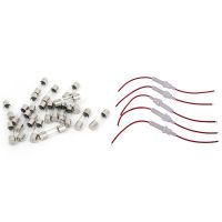 20 Pcs 250 V 2A F2AL Glass Tube Fuse 5 Mm X 20 Mm amp; 5 Pcs Red Wire White Screw Type Cap 6Mm X 30Mm Tube Fuse Holder