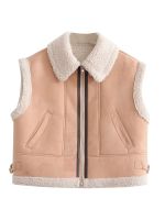 ☏ Womens Waistcoat New 2023 Fashion Sleeveless 3-color Fur Integrated Top Coat