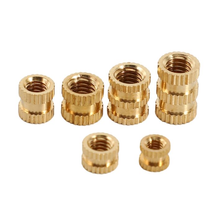 m2-m3-m4-m5-female-thread-knurled-brass-threaded-insert-embedment-nut-for-3d-printing-threaded-heat-set-inserts
