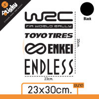 สติ๊กเกอร์ไดคัท ลาย WRC TOYOTIRES ENKEI ENDLESS สติ๊กเกอร์ติดข้างรถ สติ๊กเกอร์เกรดพรีเมี่ยม ติดฝาท้ายกระบะ ติดชายประตู ติดได้ทุกที่ แต่งรถ