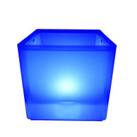 Colorful LED Luminous Square Wine Bucket Double-Layer RGB Beer Cooler Barrel Ice Buckets for Nightclub Bar Party Decor