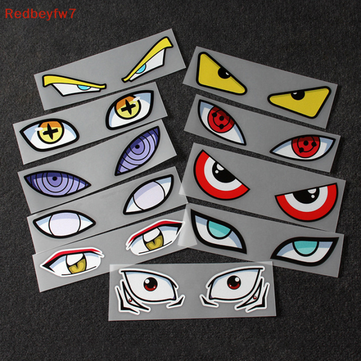 re-devil-eyes-สติกเกอร์ไฟเบรกรถยนต์สติกเกอร์ติดหมวกกันน็อครถยนต์ไฟฟ้าหน้าต่างด้านหลังสติกเกอร์สะท้อนแสงสำหรับรถจักรยานยนต์