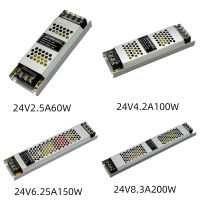 AC220V กับแหล่งจ่ายพลังงาน DC LED แบบบางพิเศษ DC12V/Dc24v 12V 24V เครื่องแปลงแสงสว่าง60W 100W 150W 200W 350W 300W 400W ไดร์เวอร์ AC220V สำหรับแท่งไฟ LED