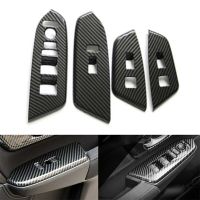 Carbon Fiber Car Window Lift Switch Panel Cover Trim For Honda CR-V CRV 2017 2018 2019 2020 2021