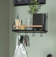 IKEA AKERBRUK ชั้นวางของ ตะขอ Wall organiser w hooks, 42x12x26 cm