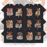 HOT14★ Ukiyoe T เสื้อผู้ชายผู้ชายญี่ปุ่น Cal Unisex Top Tee ผู้ชายเสื้อยืด Streetwear Vintage เสื้อ Harajuku Y2k เสื้อผ้า