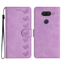 เป็นเวลา LG K50เจ็ดผีเสื้อหนังพิมพ์ลายเคสโทรศัพท์ (สีม่วง) (ห้างสรรพสินค้าบวก)