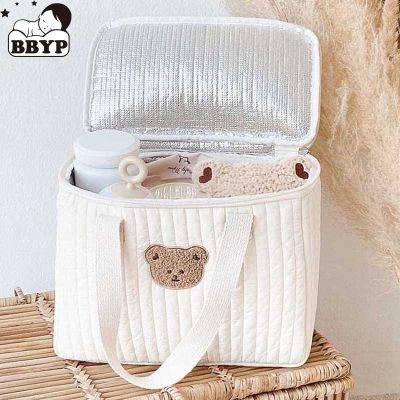 hot！【DT】✌◐❇  Embroidery Multifunctional Infant Going Out Messenger Shoulder Mother Keep Cold storage package