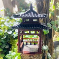 3D-Printing Plastics Chinese Style Ancient Building Shape Pavilion Decoration Rockery Micro Landscape Flower Pot Decor ZD265