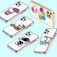 เคสโทรศัพท์ หรับ Samsung A34 M52 A04 M30S A23 M23 M53 M21 A54 M30 A40S A9 A14 A04S M33 Plus อ่อนนุ่ม โปร่งใส ปก T-84 Cute Hello Kitty