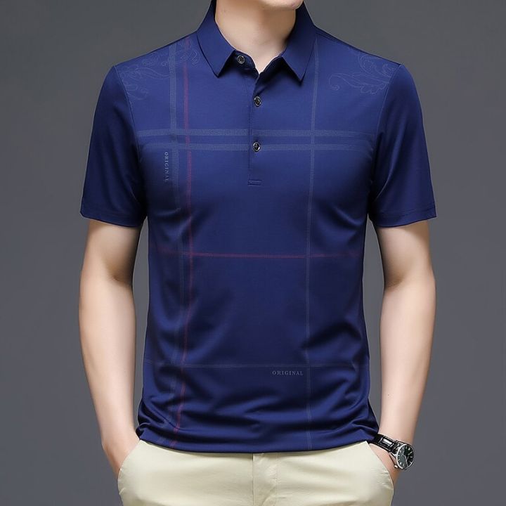 hot11-browon-brand-summer-t-shirts-men-2023-new-business-cal-turn-down-collar-tee-tops-loose-thin-breath-anti-wrinkle-men-tshirts
