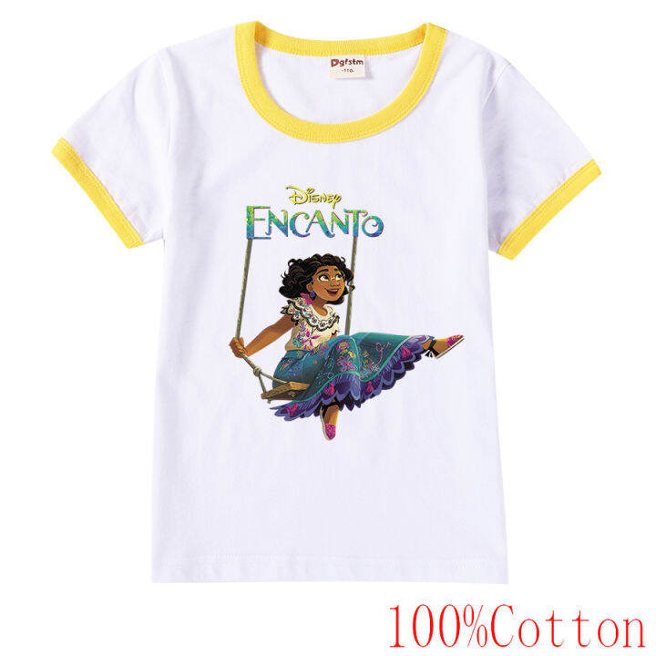 encanto-เสื้อยืดแขนสั้นของเด็กผู้ชายเด็กผู้หญิง-เสื้อลำลองพิมพ์ลายคอกลมใหม่ฤดูร้อนปี8796