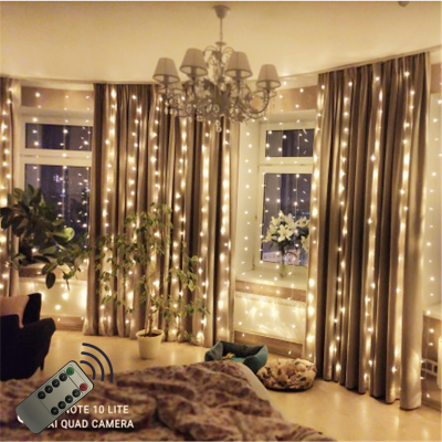 6*2.5M LED Curtain String Lights Remote Control New Year Fairy Garland Lamp Holiday Decoration For Home Bedroom Window Wedding