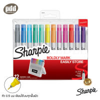 แพ็ค 12 ด้าม Sharpie ชาร์ปี้ อัลตราไฟน์ หัว 0.5 มม สีพิเศษ 12 สี ปากกามาร์คเกอร์ชนิดเขียนติดถาวรทนทาน กล่องตั้งได้ - Set of 12 pcs. Sharpie Ultra Fine Point 0.5 mm, Permanent Markers with Storage Case Vibrant Colors  [เครื่องเขียน pendeedee]