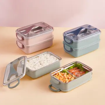 Stainless Steel Lunch Box Bento Box For School Kids Office Worker 2 layers