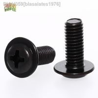 5/50pc PWM M2 M2.5 M3 M4 M5 M6 Black Cross Recessed Phillips Pan Round Head With Washer Padded Collar Screw Bolt