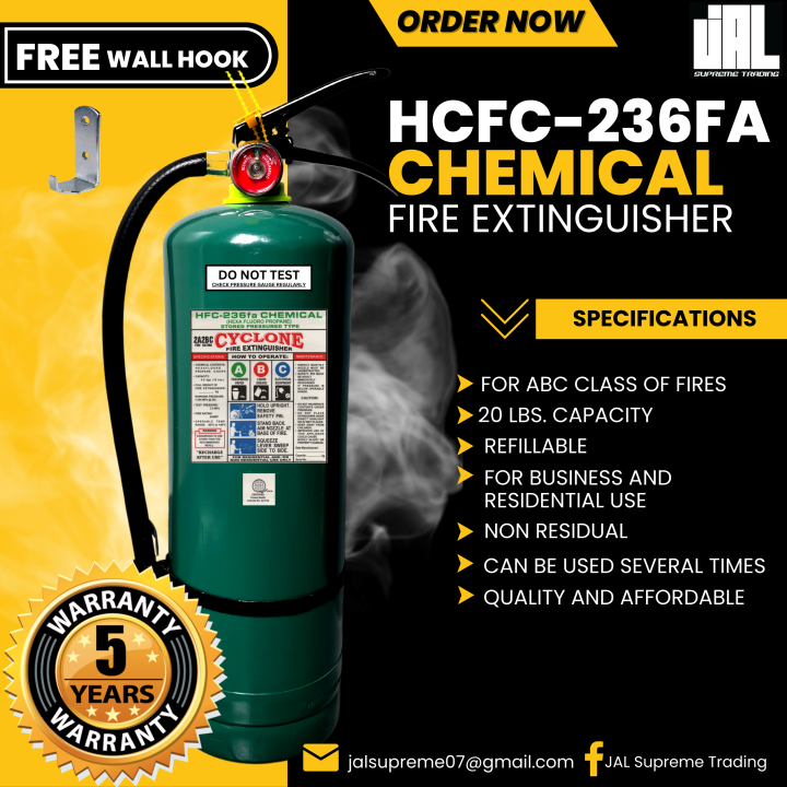 Portable Fire Extinguisher 20 Lbs. (Green) HCFC236fa Chemical Lazada PH