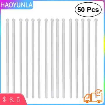 100Pcs Round Head Plastic Stirring Mixing Sticks Transparent Cocktail Drink  Bar Muddler Ladle Stirrer Swizzle Stick