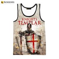 hot【DT】 Knights Printed Fashion Men Sleeveless Shirts Hip Hop Streetwear Oversized Tees