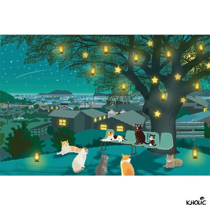 จิ๊กซอว์ไม้-รูปการ์ตูนแมวน่ารัก-ของเล่นสําหรับเด็ก-300-500-1000-ชิ้น