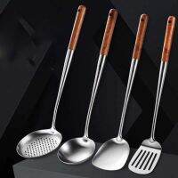 304Lange Steel Rvs Wok Spatel Cooking Equpment Kitchen Utensils Keuken Sleuven Rijst Lepel Kookgerei Gebruiksvoorwerp Set Turner