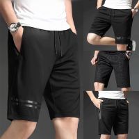 COD SDFERTREWWE 【Ready Stock 】Summer Polyester Material Plain Casual Mens Tide Brand Casual Pants Thin Section Half Pants Fat Man Elastic Waist Baggy Shorts Lemak Seluar Pendek Lelaki