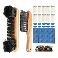 Pool Table Brush, Billiards Pool Table and Rail Brush Wooden Cleaning Brush Kit Billiard Equipment Accessories