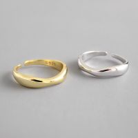 BLIVE 925 Sterling Silver Open Ring For Women INS Minimalist Irregular Wave Pattern Gold Color Jewelry Bijoux Birthday