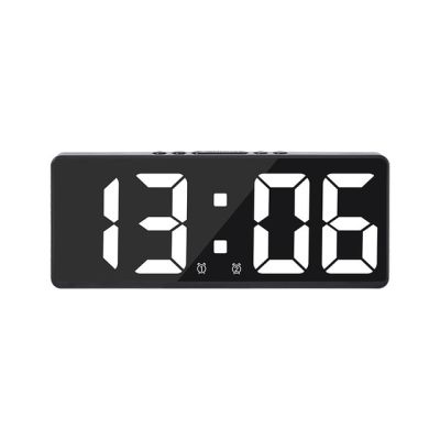 นาฬิกานาฬิกาปลุกดิจิตอลควบคุมด้วยเสียง Modus Malam นาฬิกาตั้งโต๊ะ/โต๊ะทำงาน12/24ชั่วโมงโหมดไม่รบกวนนาฬิกาปลุก LED