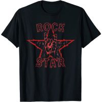 เสื้อยืดร็อคท็อปเสื้อยืด Star Rock On Sign Band T-Shirt