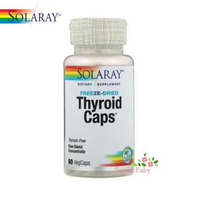 Solaray Freeze Dried Thyroid Caps 60 VegCaps ช่วยบำรุงต่อมไทรอยด์ 60 เวจจี้แคปซูล
