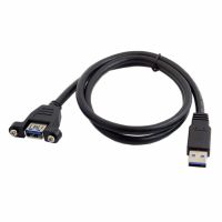 Jimier CY Cable 80cm USB 3.0 A Type Male to Female Extension Cable with Panel Mount screws