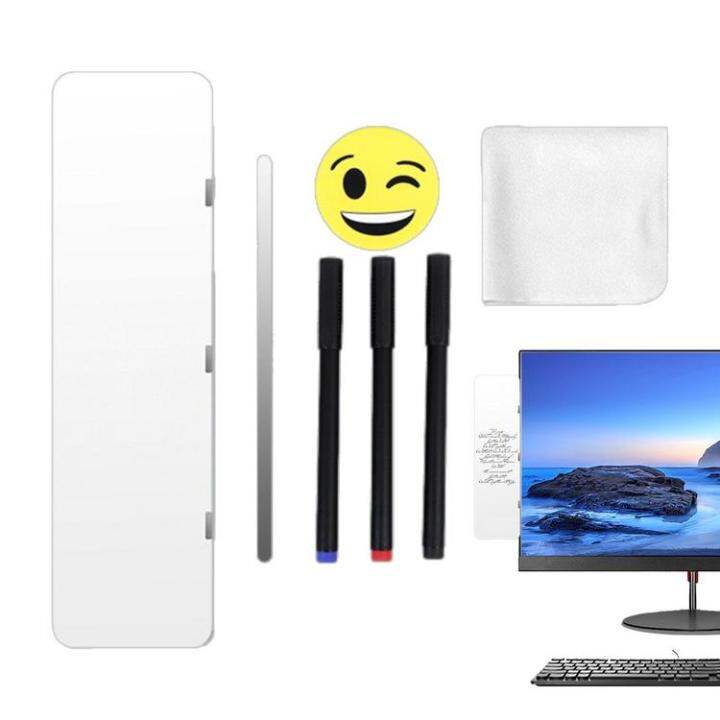 computer-monitor-memo-board-dry-erase-computer-side-panel-memo-writable-on-both-sides-sticky-note-holder-pen-and-sponge-included-computer-monitor-accessories-for-desk-workplace-natural