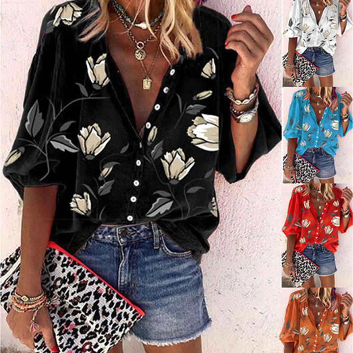 gentillove-summer-lesure-blouses-womens-floral-print-v-neck-loose-shirts-2021-oversized-single-breasted-tops-vintage-tunics