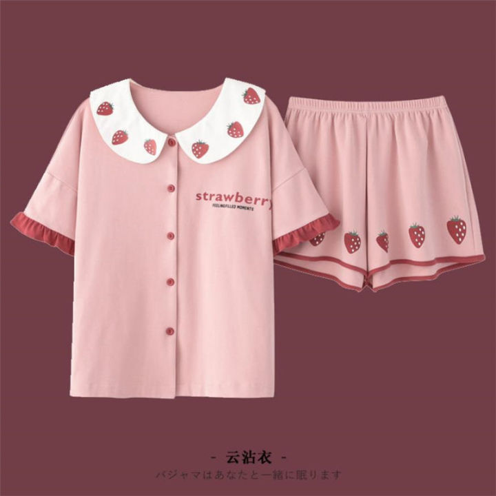summer-cartoon-pajamas-set-for-women-japan-anime-sailor-nightgown-kawaii-cotton-pijama-harajuku-sleepwear-party-suit-princess