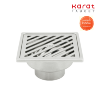 Karat Faucet ตะแกรงกันกลิ่นแบบเหลี่ยมต่อท่อ PVC ขนาด Ø 1.5-3  นิ้ว หน้าแปลน 3.5 นิ้ว (สเตนเลส 304) รุ่น KA-54-831-ST