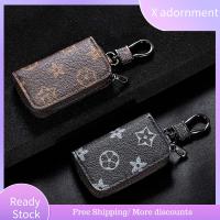 X ADORNMENT แบบพกพาได้ มัลติฟังก์ชั่ อุปกรณ์จัดระเบียบรถยนต์ พวงกุญแจแบบห้อย หนังพียู กระเป๋ากุญแจซิป เคสกุญแจรถ ฝาครอบกุญแจรถ ถุงป้องกันสัญญาณ เคสกุญแจอัตโนมัติ