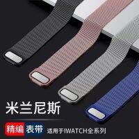 ✮สาย appl watch series 7 41mm 45mm สแตนเลสสตีลสายเปลี่ยนนาฬิกาข้อมือ Band Milanese Loop Series 1 2 3 4 5 6❦