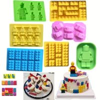 Block Silicone Mold Building Brick Robot Chocolate Jelly Ice Cube Tray Cake Decoration Cupcake Topper Kids Birthday Party Car Bread  Cake Cookie Acces