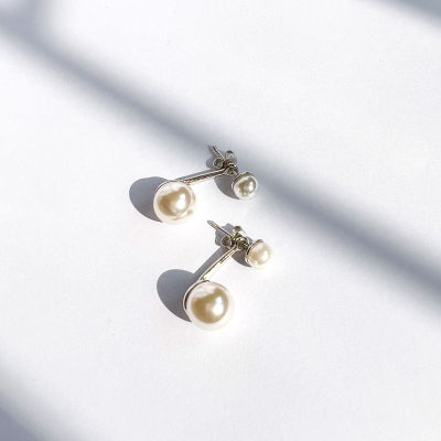 aesdothete- AESDOHETEEARRING07 ต่างหูมุก ต่างหูก้านเงิน ต่างหูออกงาน  ต่างหูมุกก้านเงิน