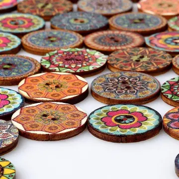 50Pcs 2Hole Natural Wooden Buttons handmade with love wood Button