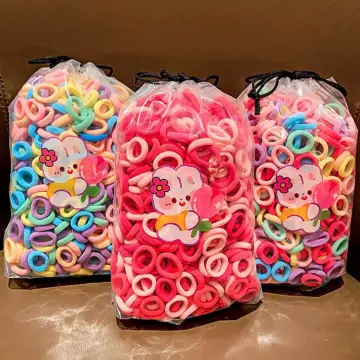 1000Pcs Colorful Disposable Hair Bands Scrunchie for Kids Girls Elastic  Rubber Band Ponytail Holder Hair Accessories Hair Ties