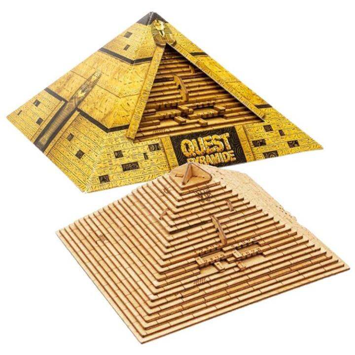 Egyptian Pyramid Toys Wooden Code Lock Mechanism Box Great 3D Wooden