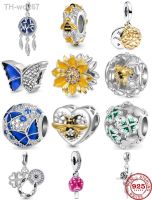 2023 Spring Series Bee Butterfly Flower Clover Sunflower 925 Sterling Silver Charm fit Original Pandora Bracelets DIY Jewelry