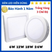 Đèn Ốp Nổi Trần 6W 12W 18W 24W Tròn Vuông